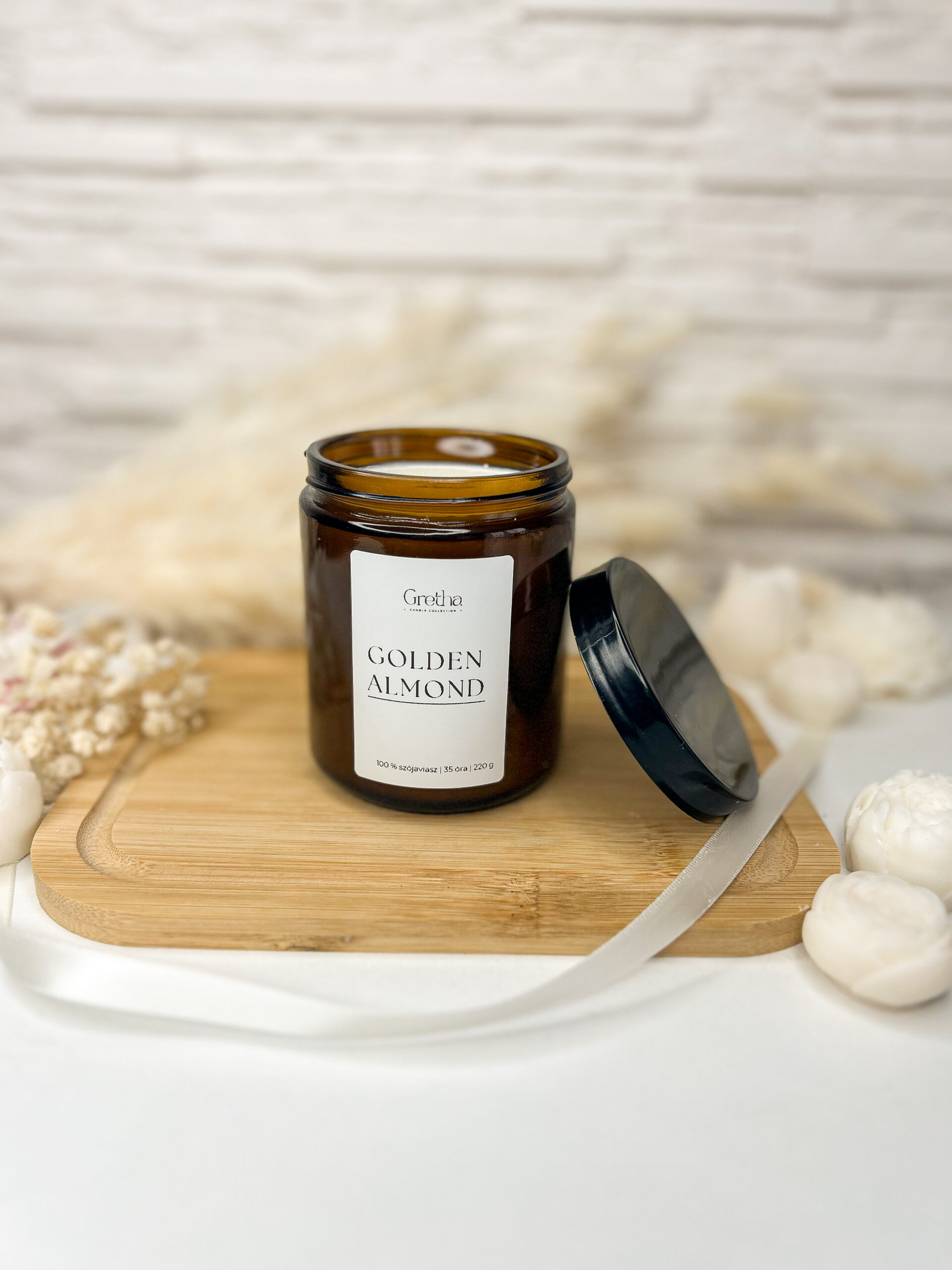 Almond Macaron – Üveges szójagyertya