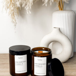 Strawberry Vanilla – Üveges szójagyertya